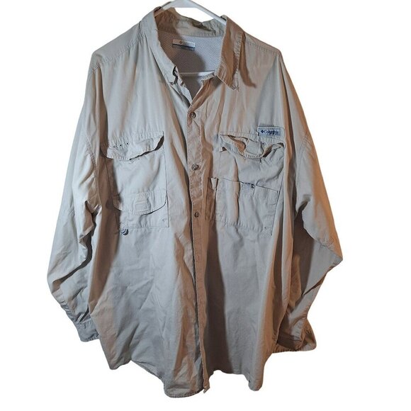 columbia Other - Columbia PFG Long Sleeve Button Down Shirt Tan XXL